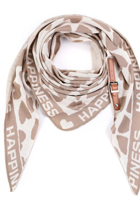 Sjaal Happiness Panter Beige