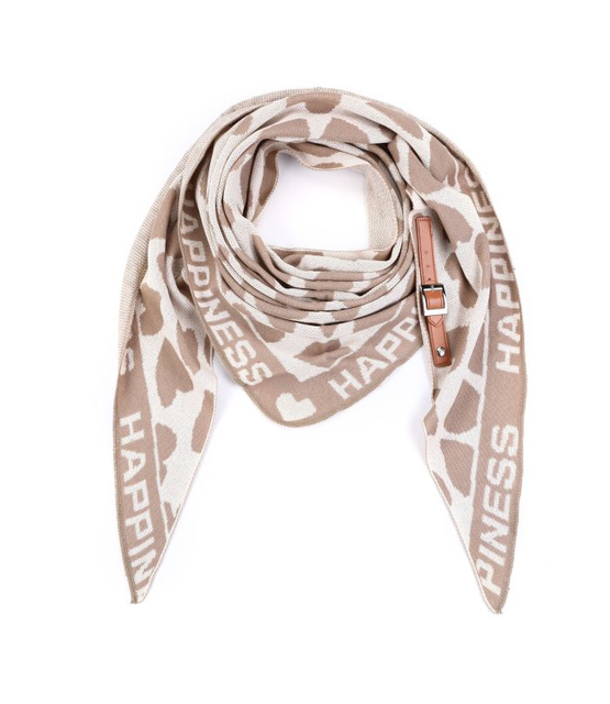 Sjaal Happiness Panter Beige