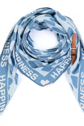 Sjaal Happiness Panter Blauw