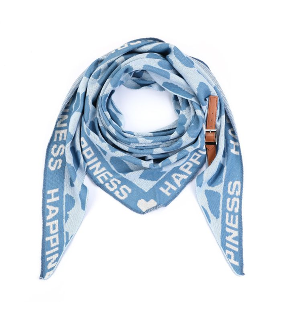 Sjaal Happiness Panter Blauw