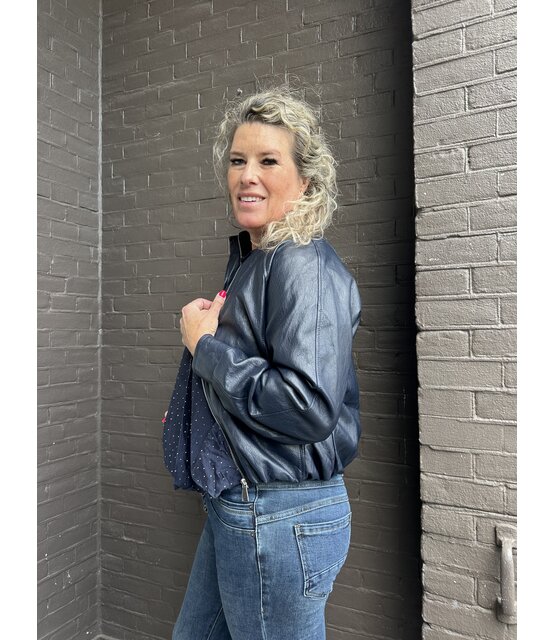 Jas Biker Donkerblauw