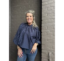 Top Demi Bling Donkerblauw