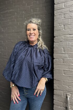 Top Demi Bling Donkerblauw