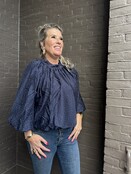 Top Demi Bling Donkerblauw