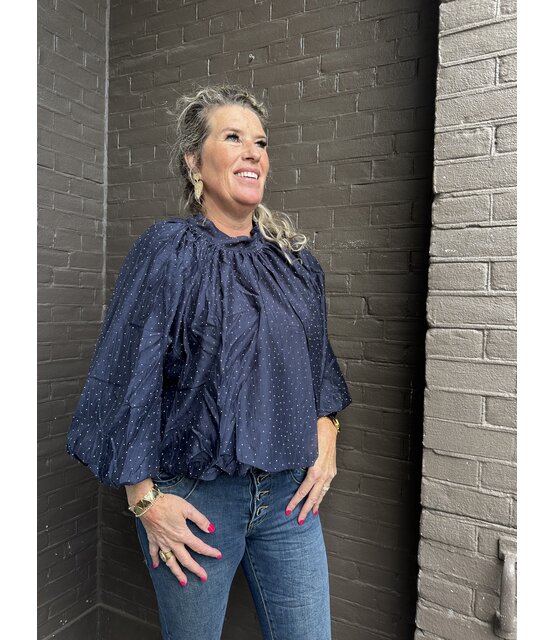 Top Demi Bling Donkerblauw