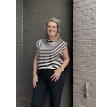 Top Lynn Bruin/Beige Stripes