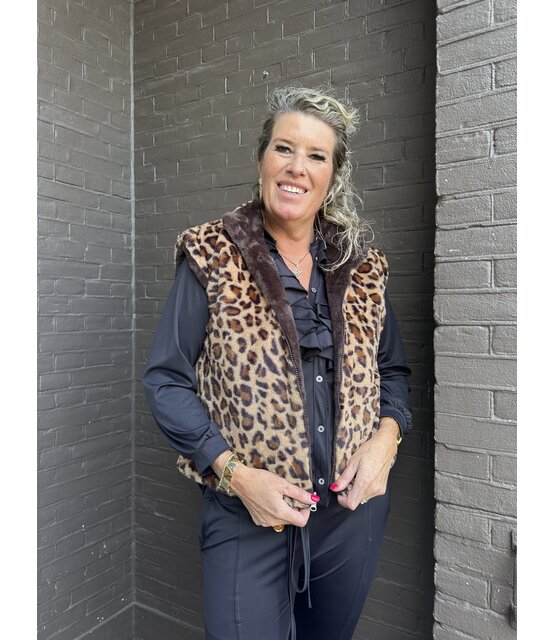 Bodywarmer Fluffy Panter Bruin