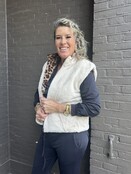 Bodywarmer Fluffy Panter Beige