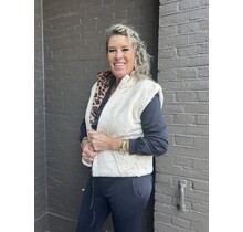 Bodywarmer Fluffy Panter Beige