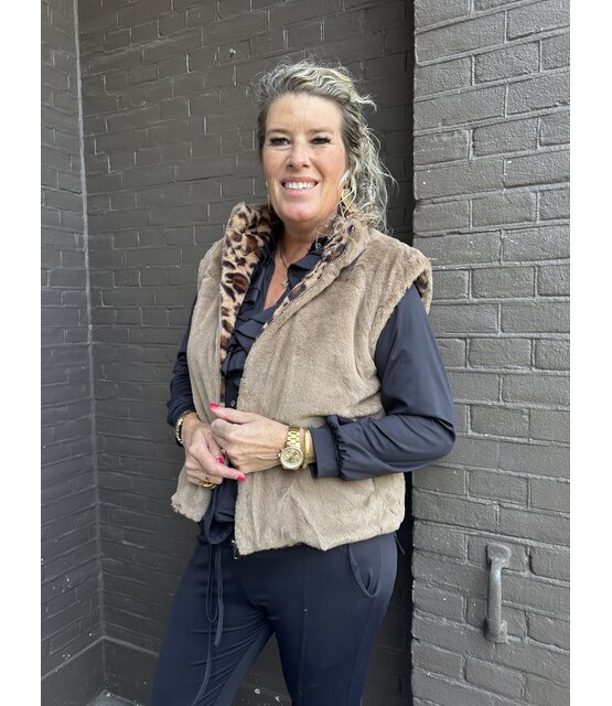 Bodywarmer Fluffy Panter Taupe