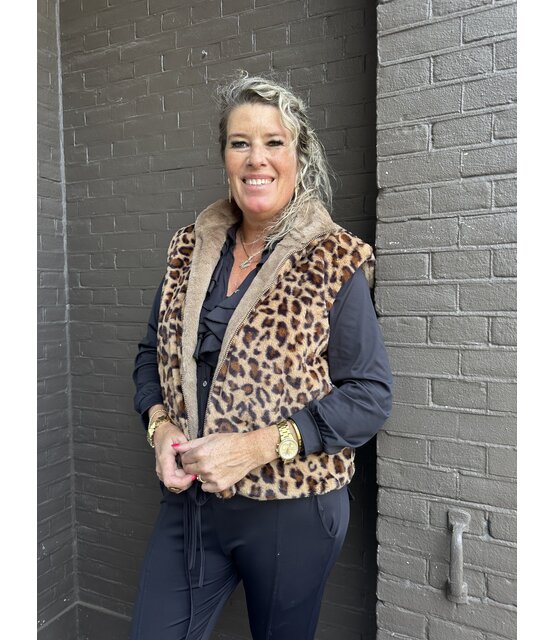 Bodywarmer Fluffy Panter Taupe