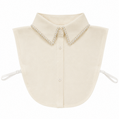 Kraagje Beige met balletjes
