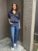Jeans Wide Leg Panter Blauw