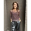 Top Mesh Stip Bruin