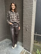 Broek Wide leg Leather Look Bruin