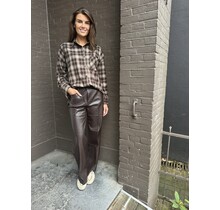 Broek Wide leg Leather Look Bruin