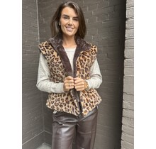 Bodywarmer Fluffy Panter Bruin