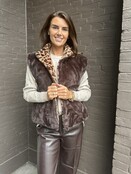 Bodywarmer Fluffy Panter Bruin