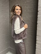Bodywarmer Fluffy Panter Bruin