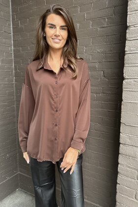 Blouse Plisse Bruin