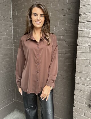 Blouse Plisse Bruin