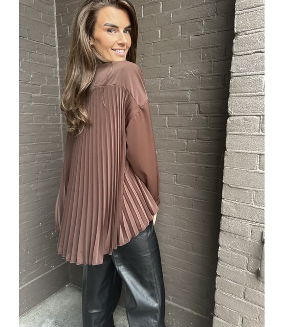 Blouse Plisse Bruin