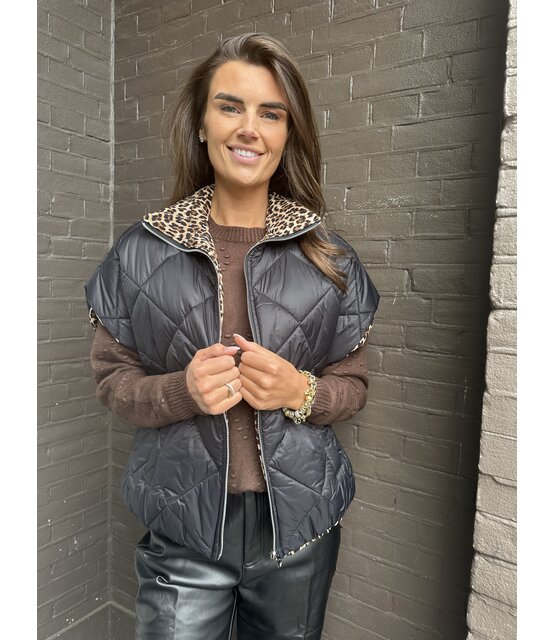 Bodywarmer Reversable Panter Zwart