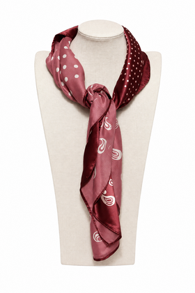 Sjaal paisley Stip Bordeaux