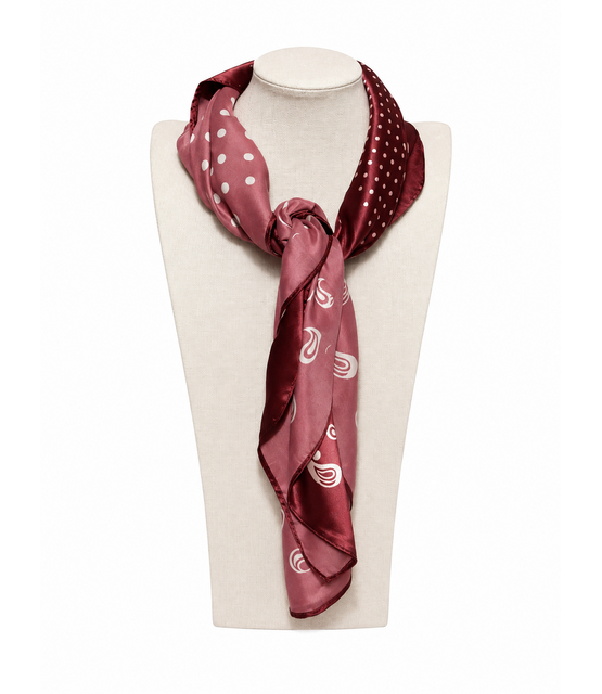 Sjaal paisley Stip Bordeaux