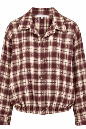 Blouse Bomber ruit bordeaux