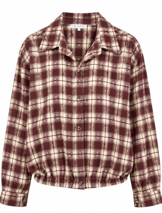 Blouse Bomber ruit bordeaux