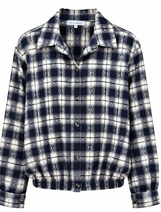 Blouse Bomber ruit blauw