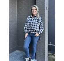 Blouse Bomber ruit blauw