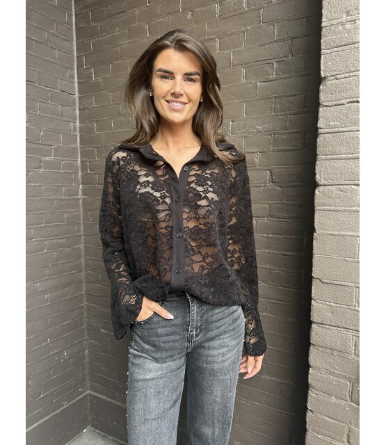 Blouse Kant Zwart
