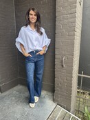 Jeans Wide Leg Panter Blauw