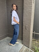 Jeans Wide Leg Panter Blauw