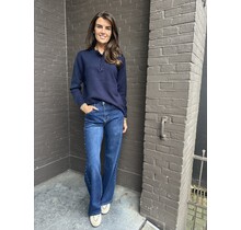 Jeans Wide Leg Studs Blauw