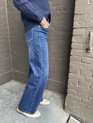Jeans Wide Leg Studs Blauw