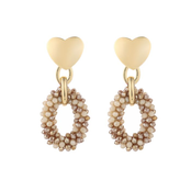 Oorbellen Hart Beige