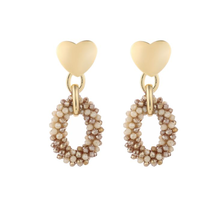 Oorbellen Hart Beige
