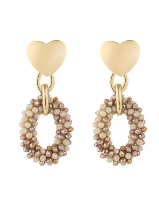 Oorbellen Hart Beige