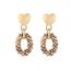Oorbellen Hart Beige