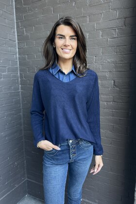 Top Diane Blauw