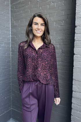 Blouse Leopard Bordeaux