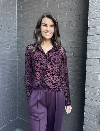 Blouse Leopard Bordeaux