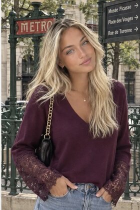 Trui Bianca burgundy