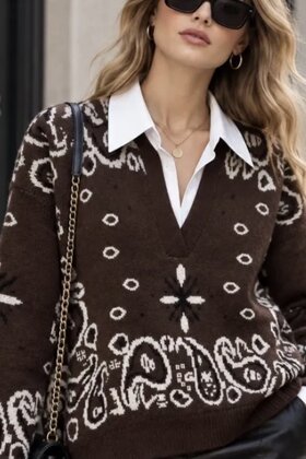 Trui Paisley bruin