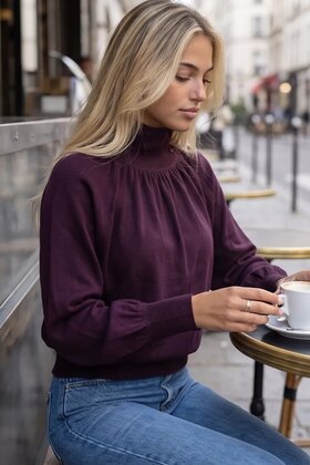 Top Col Saskia burgundy