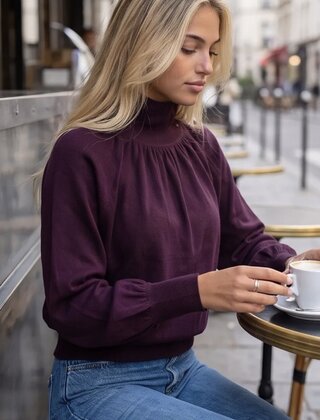 Top Col Saskia burgundy
