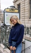 Top Col Saskia blauw